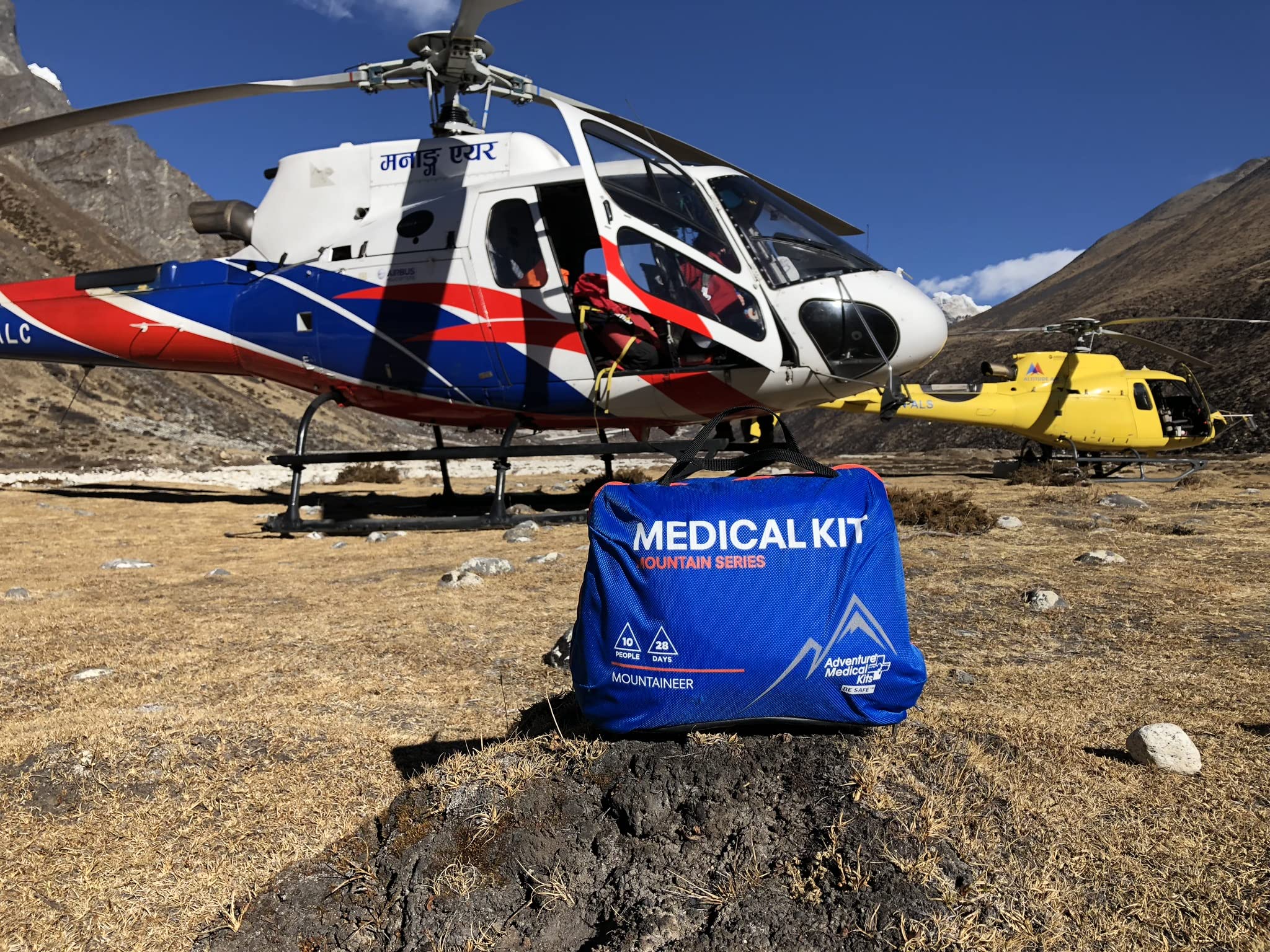 Adventure Medical Kits Mountain Series Mountaineer bag open for quick access in emergencies
