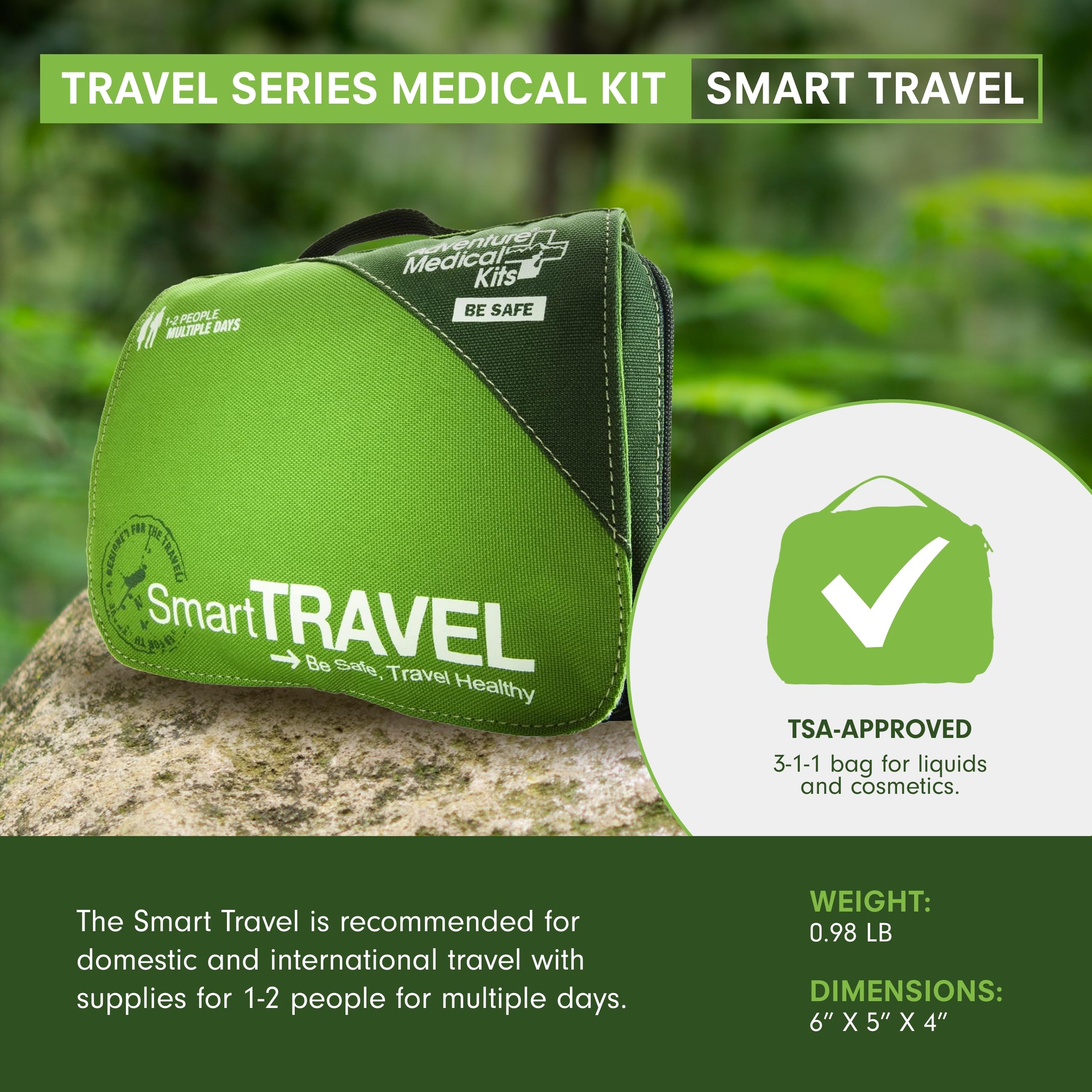 Adventure Medical Kits Smart Travel First Aid Kit pain relief medications for common aches