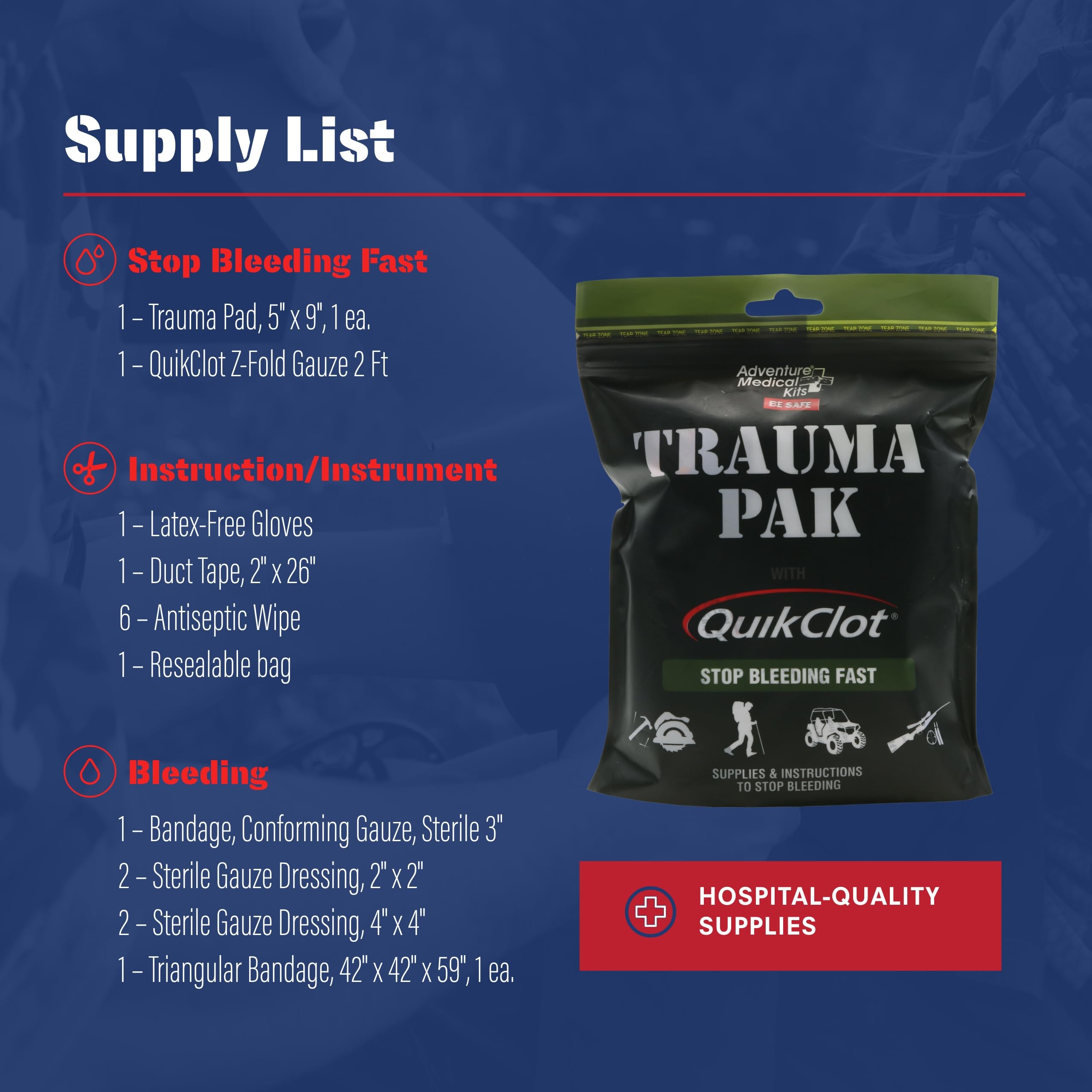 Black compact Trauma Pak case ready for easy storage