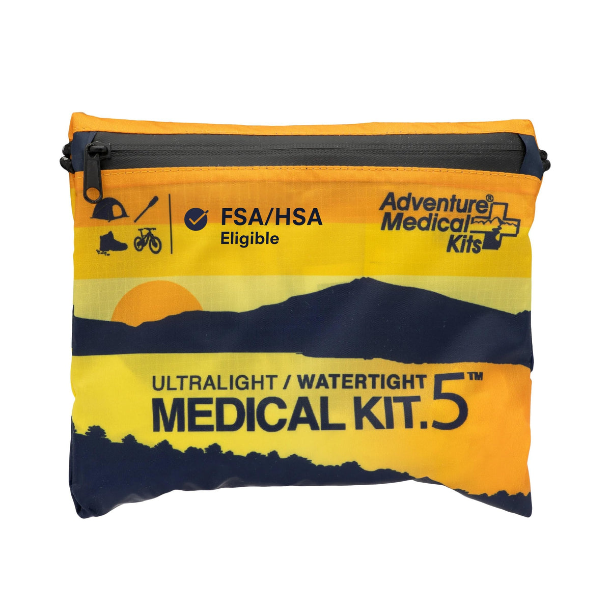 Adventure Medical Kits Ultralight/Watertight Kit stored in a compact side pocket for hiking emergencies.