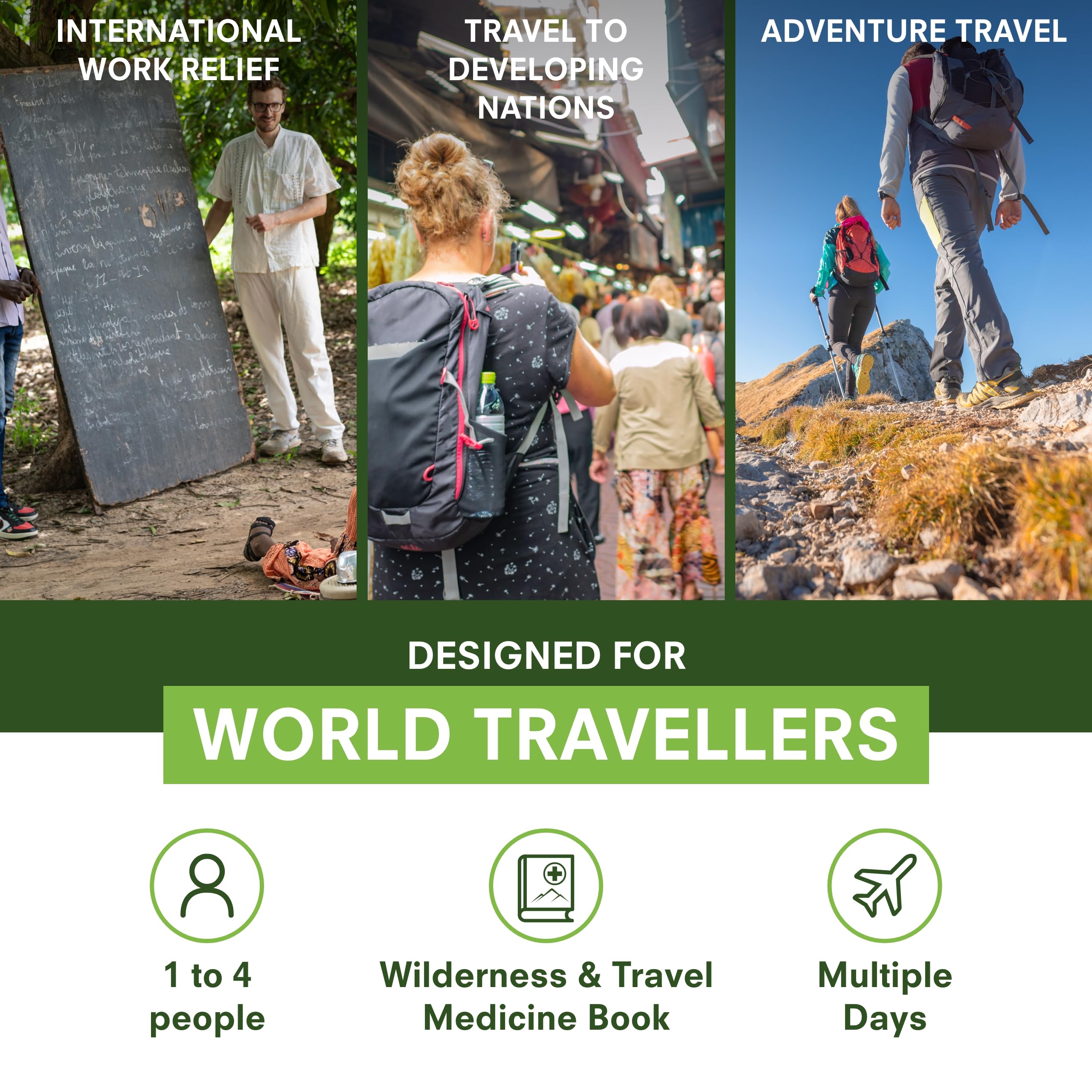 Adventure Medical Kits World Travel First Aid Kit visual communication tool supports care in any language