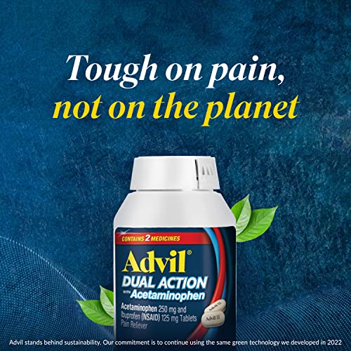 Dose information card for Advil Dual Action tablets
