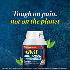 Dose information card for Advil Dual Action tablets