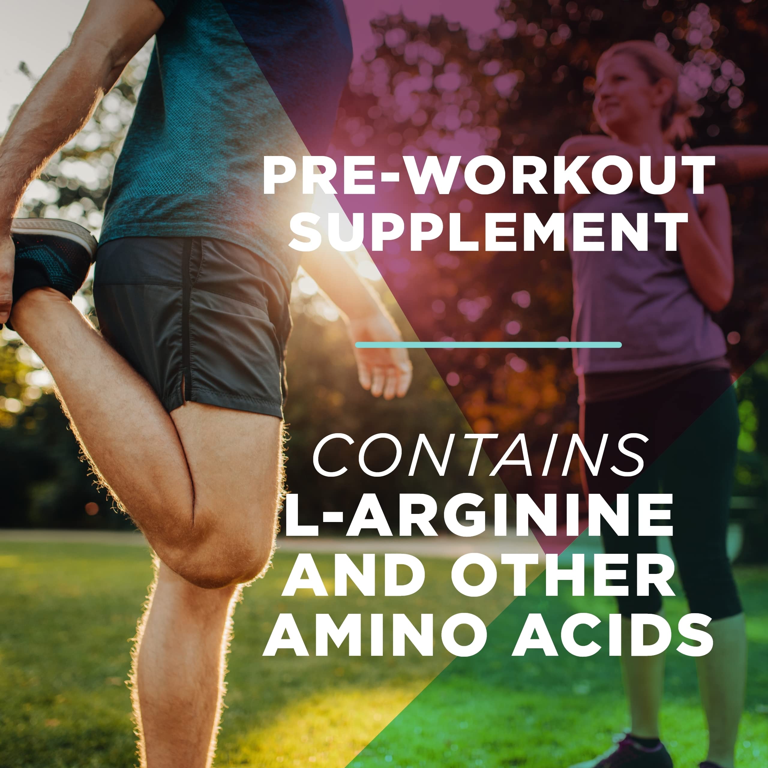 Bottle pour shows a ready-to-drink pre-workout mix for training.