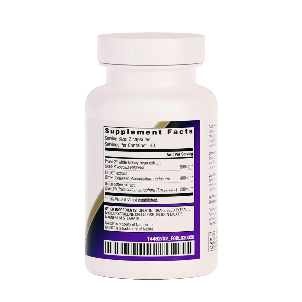 AdvoCare Carb-Ease Plus green coffee extract capsules for metabolism-friendly post-meal support.