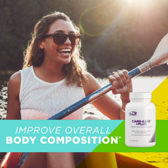 AdvoCare Carb-Ease Plus capsules shown before meals for meal-use guidance.
