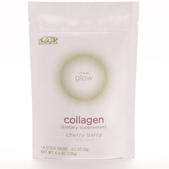 AdvoCare Glow Collagen bottle highlighting marine collagen for skin, hair, and nails