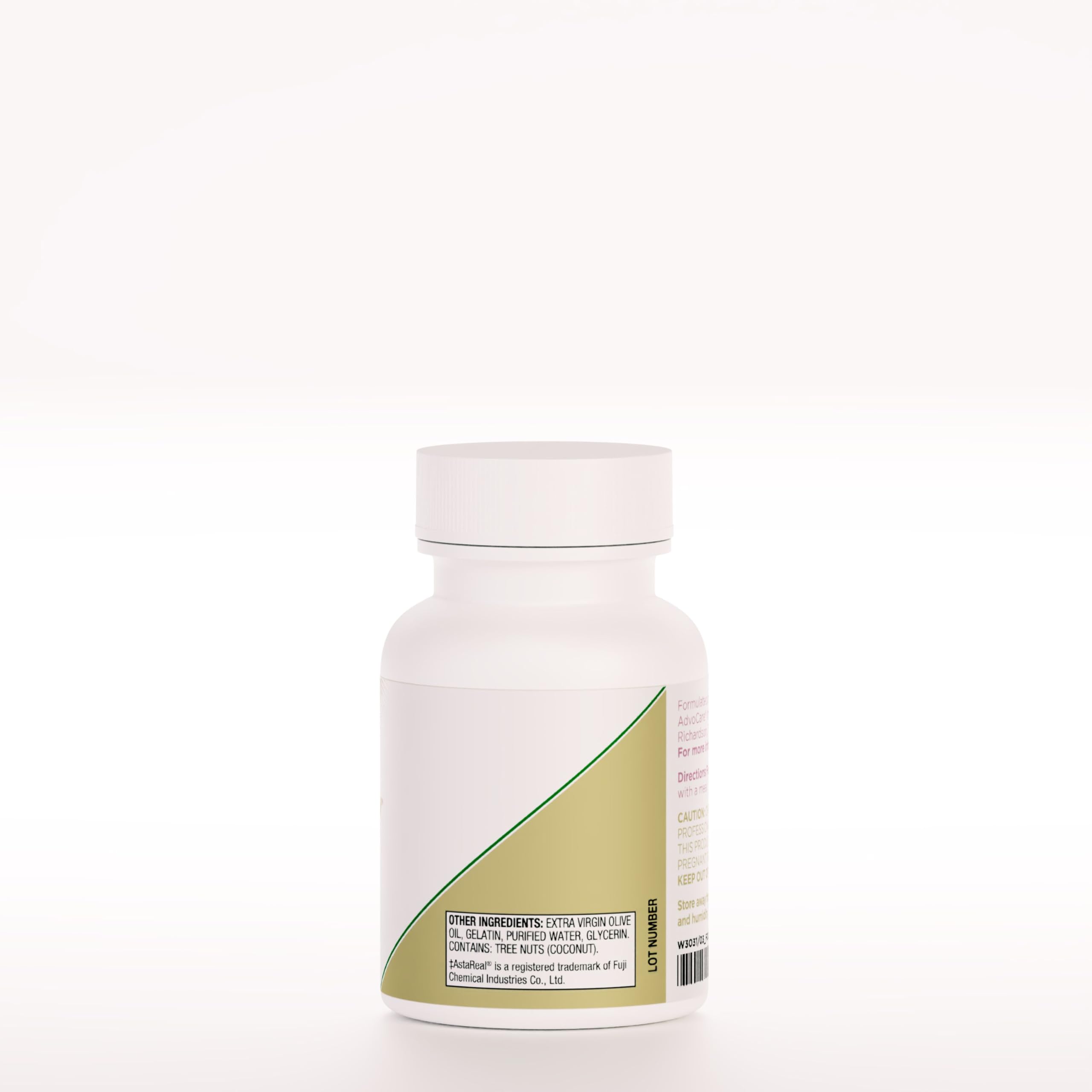 Astaxanthin capsule closeup highlighting skin nourishment and antioxidant potential.