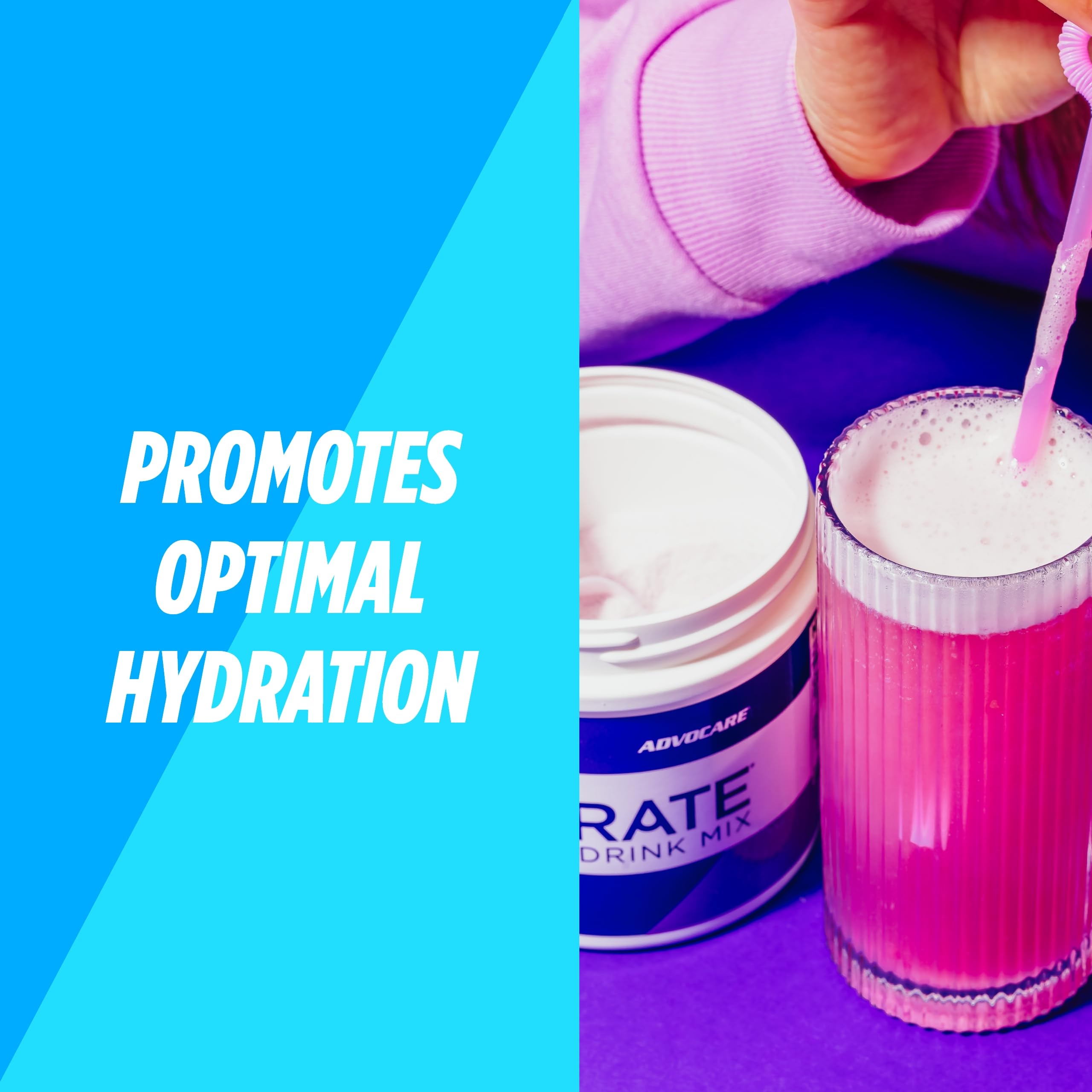 AdvoCare Rehydrate grape scoop displaying precise serving for balanced minerals