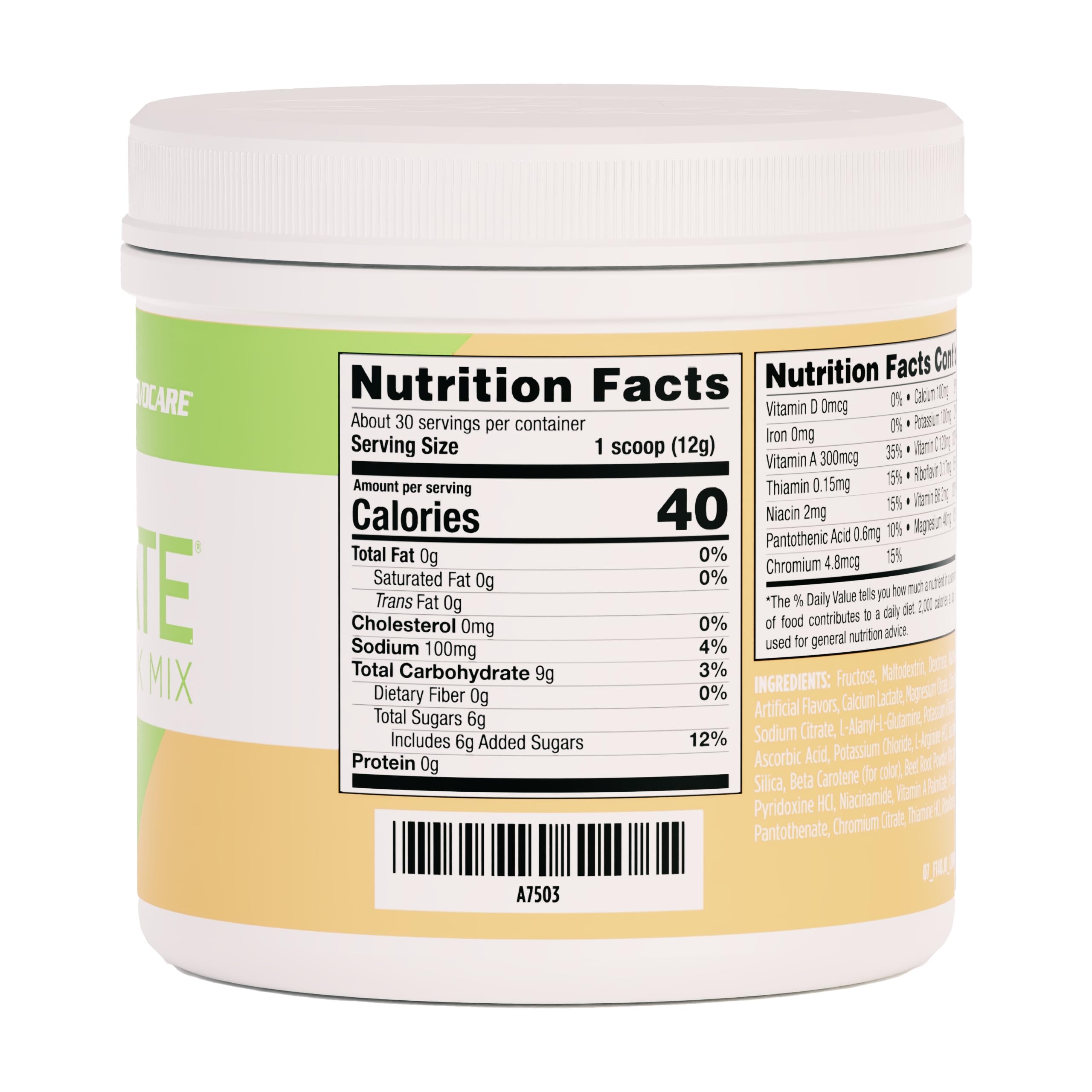 AdvoCare Rehydrate Melon glass with mix showcases refreshing electrolyte hydration.