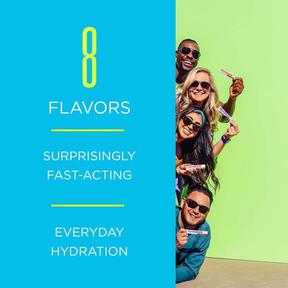 AdvoCare Rehydrate orange bottle on table hints convenient on-the-go hydration.