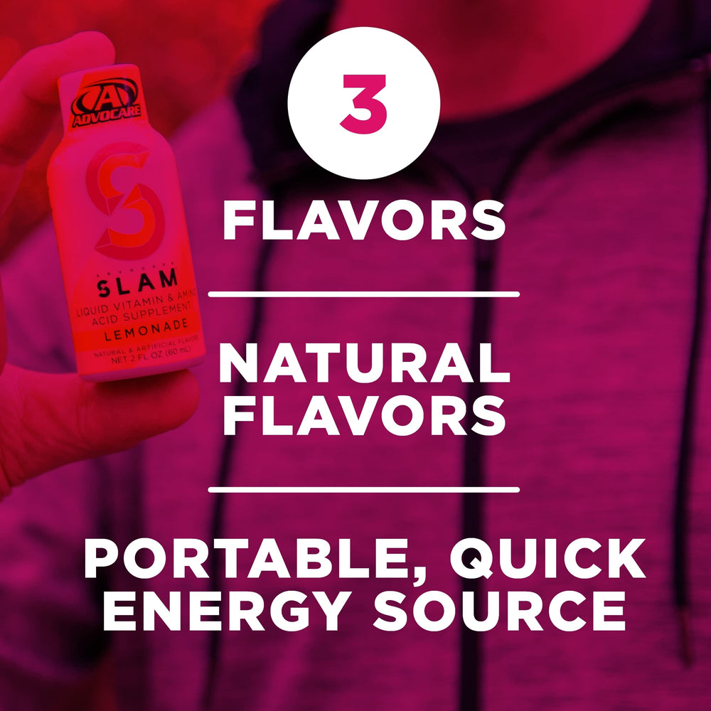 AdvoCare Slam shot being poured for a fast energy on-the-go.