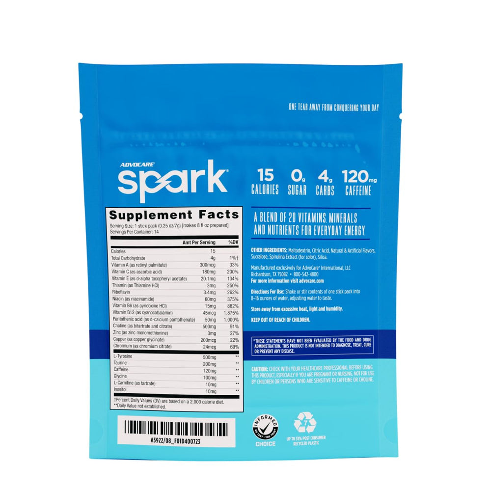 AdvoCare Spark energy boost stick highlighting on-the-go focus and clarity