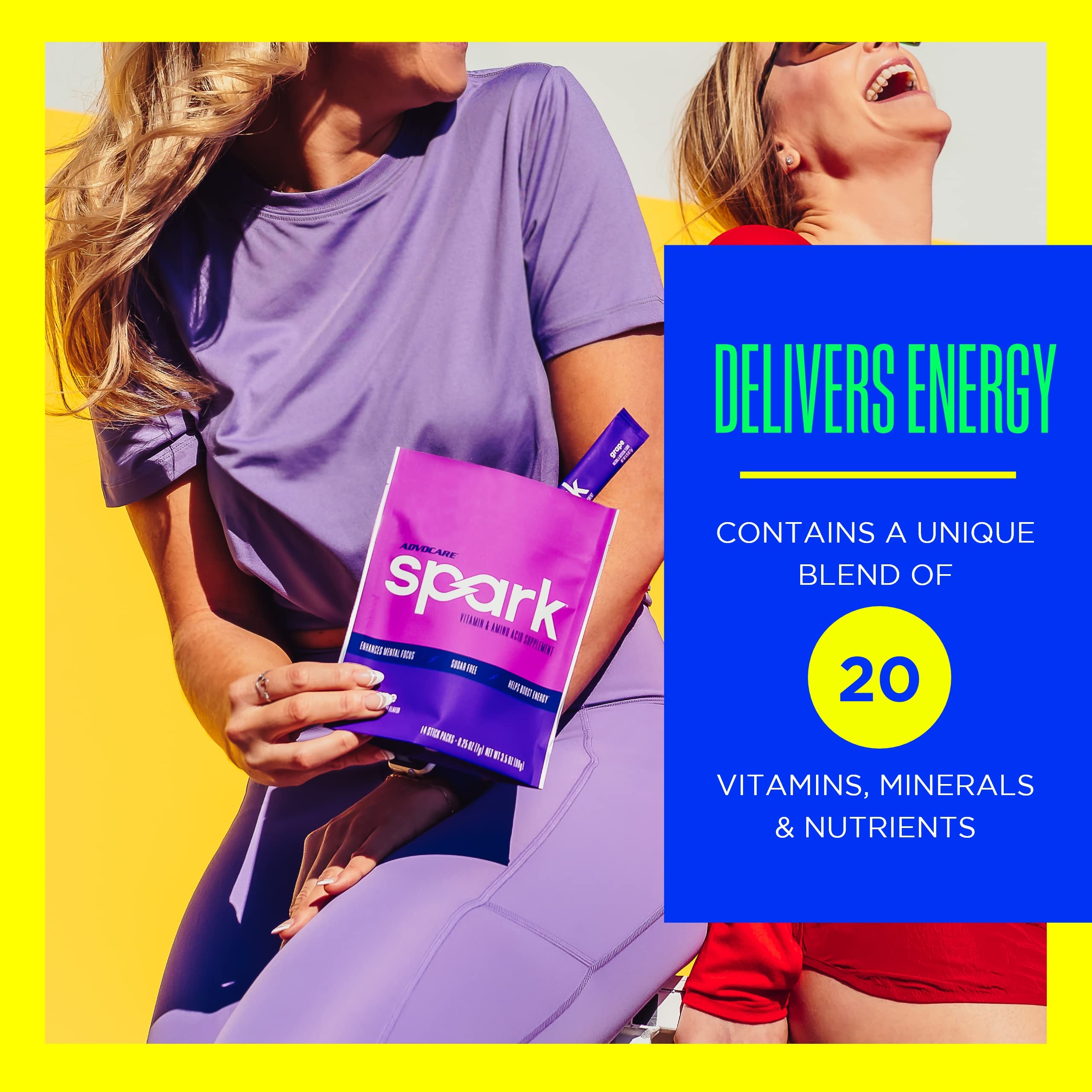 AdvoCare Spark grape nutrition label close-up with 200% DV Vitamin C.
