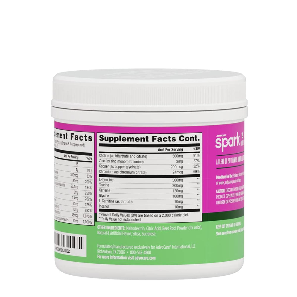 AdvoCare Spark scoop and powder ready to measure for quick servings