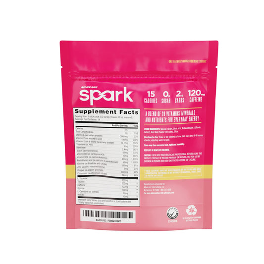 Spark powder dissolving in water to create a refreshing citrus energy drink.