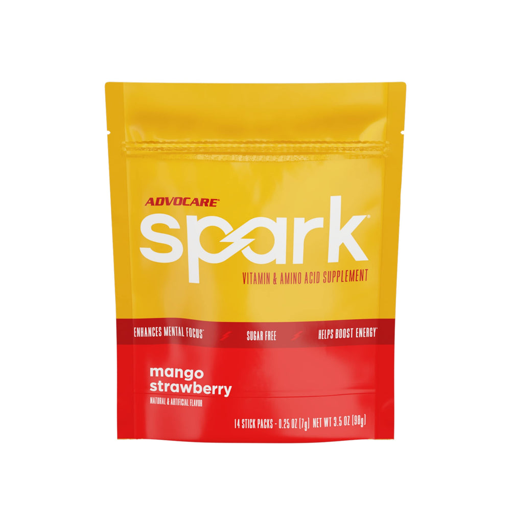 Advocare Spark mango strawberry stick pack ready for morning energy