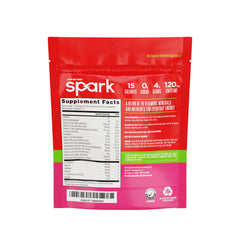AdvoCare Spark strawberry powder sachet ready to mix with water.