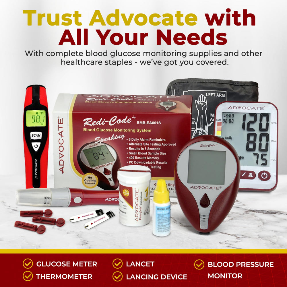 Advocate organizer holds lancets and vials in a tidy, accessible arrangement.