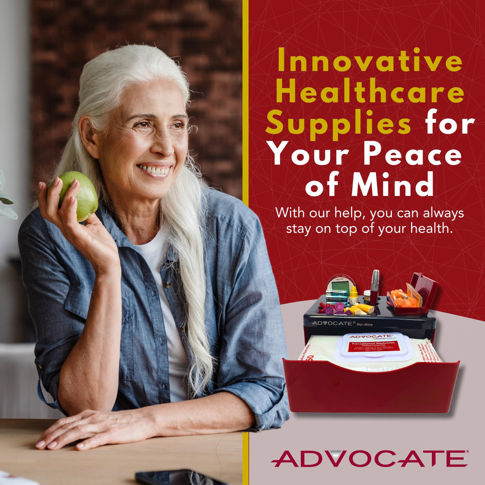 Advocate pill case integrated storage supports compact daily medication organization.