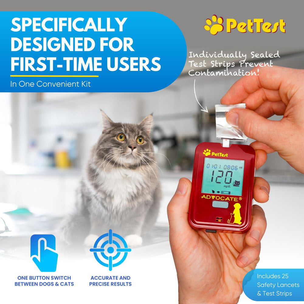 Advocate PetTest control solution shown for test verification at home.