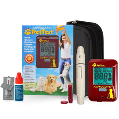 Advocate PetTest Classic Expert Kit contents for at-home glucose checks.