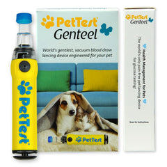 Advocate PetTest Genteel Lancing Device close-up for gentle pain-free pet blood sampling
