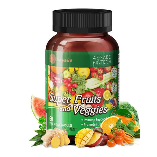 aegabe bottle of super fruits and veggies for daily nutrition support