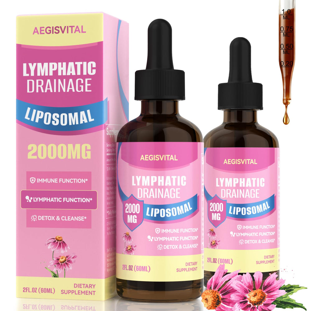 Aegisvital Liposomal Lymphatic Drops bottle ready for daily use and immune support.