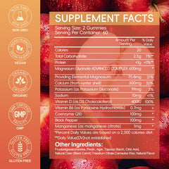 AEQNJV Apple-flavored MG gummies close-up showing vegan-friendly formula.
