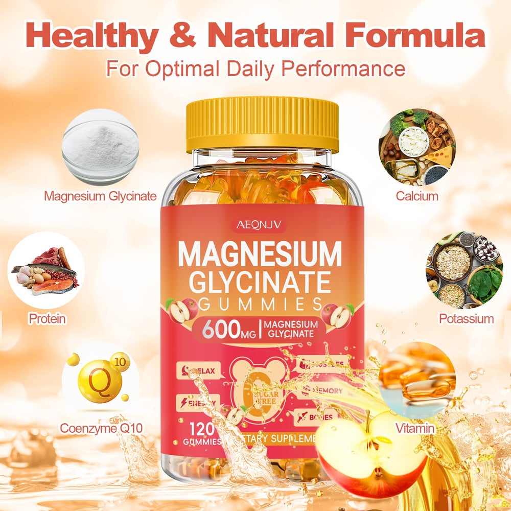 AEQNJV Gummy bottle shown with dosage for daily wellness routines.