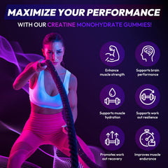 AEQNJV Creatine Gummies blueberry flavor supports easy daily pre- or post-workout use.
