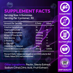 AEQNJV Creatine Gummies jar emphasizes clean ingredients with no artificial colors or flavors.