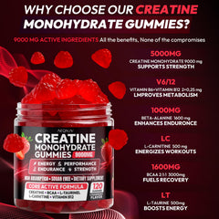 AEQNJV Creatine Gummies packaging highlights vegan, non-GMO, and gluten-free credentials.