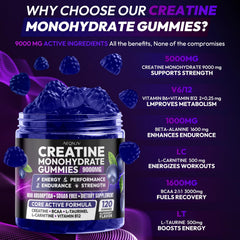 AEQNJV Creatine Gummies textured bites showcase chewy consistency and blueberry flavor.