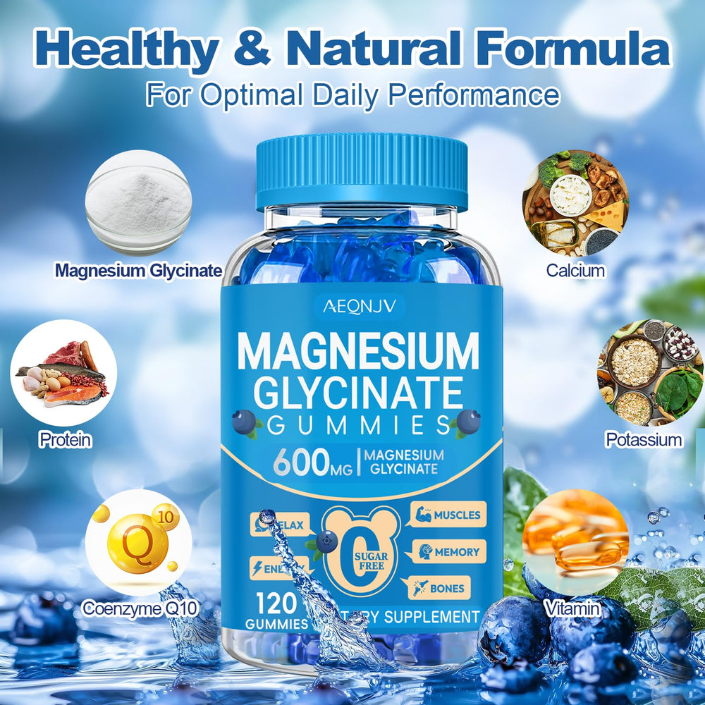 AEQNJV close-up of bottle showing two-gummy daily dosage for routine