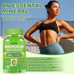 AEQNJV Magnesium Glycinate Gummies serving shot hints at daily potassium and magnesium balance