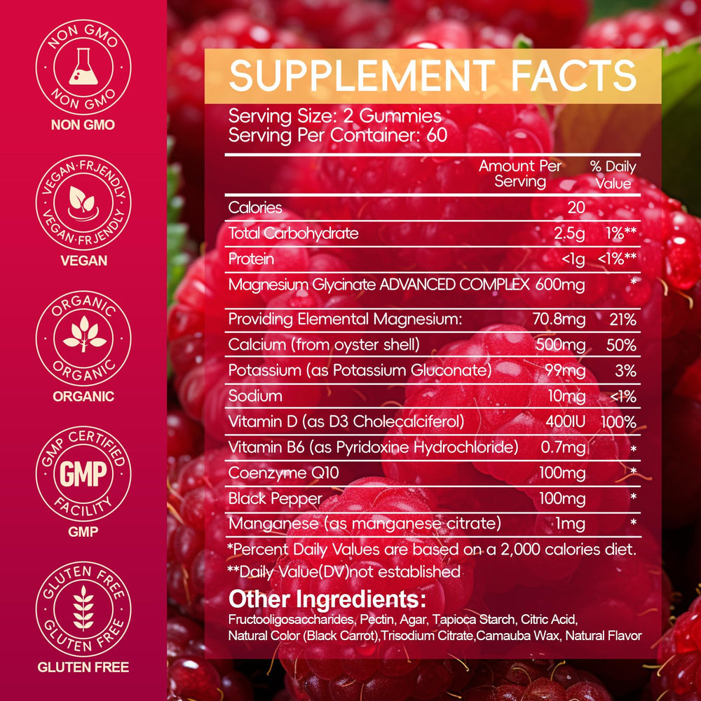 AEQNJV gummies raspberry flavor; convenient chewable daily supplement.