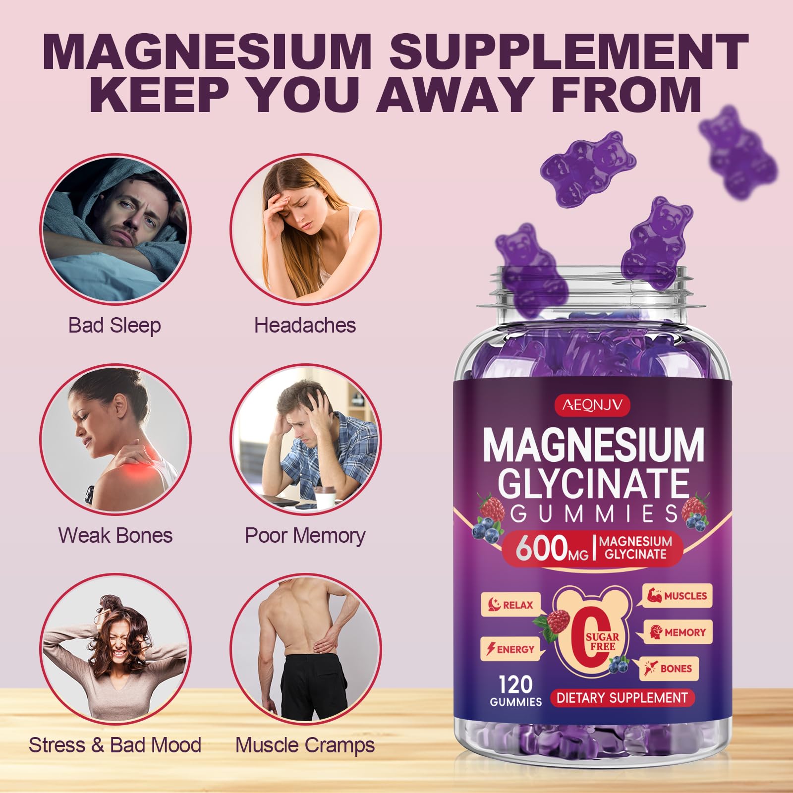 AEQNJV potassium and CoQ10 blend gummy highlights energy-support nutrients.