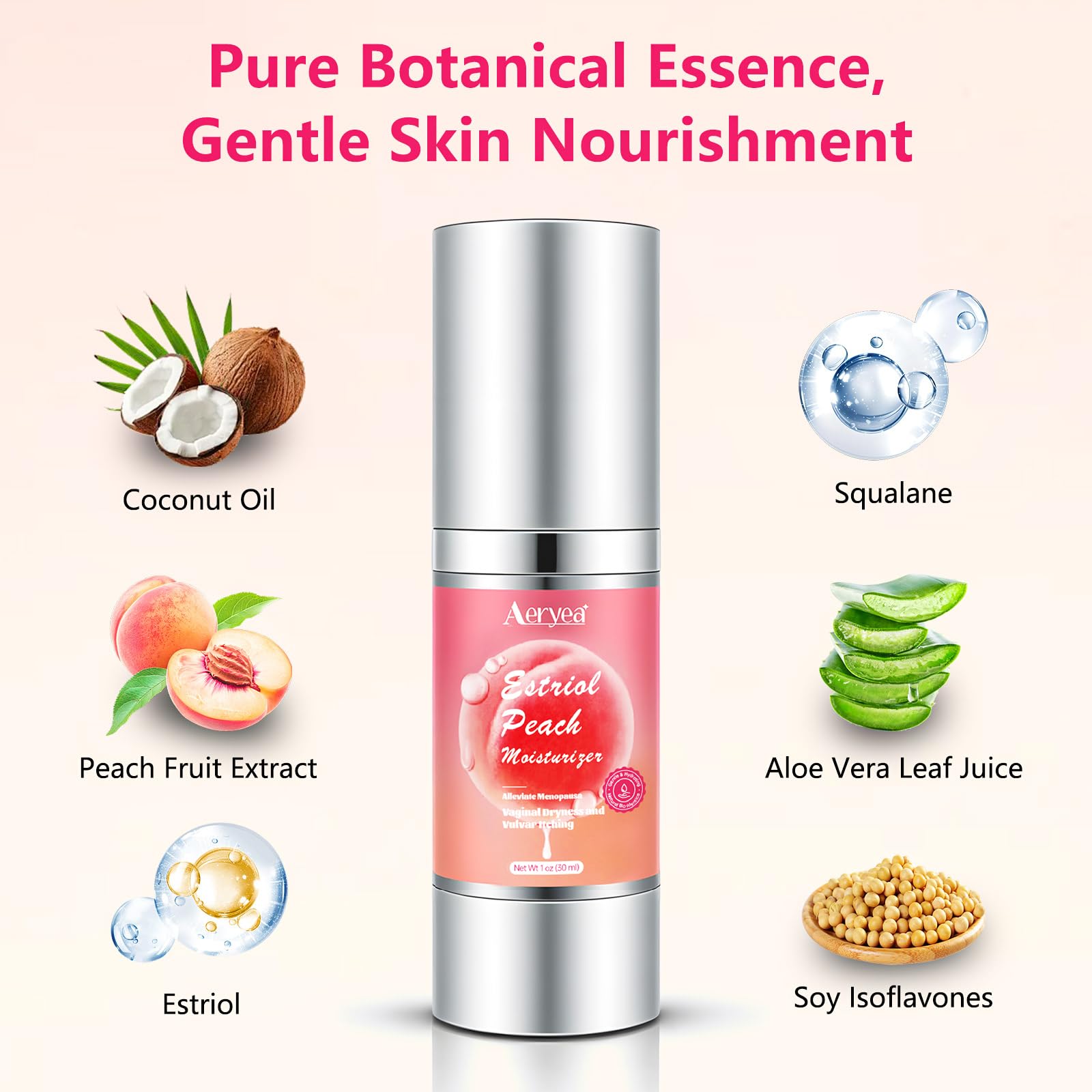 Aeryea natural peach scent enhances a pleasant, non-synthetic experience.