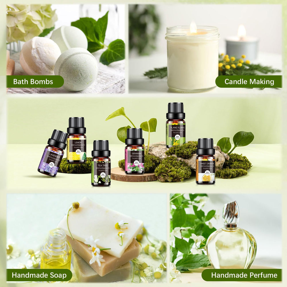 Aeshory Peppermint essential oil bottle for uplifting diffuser and hair care.