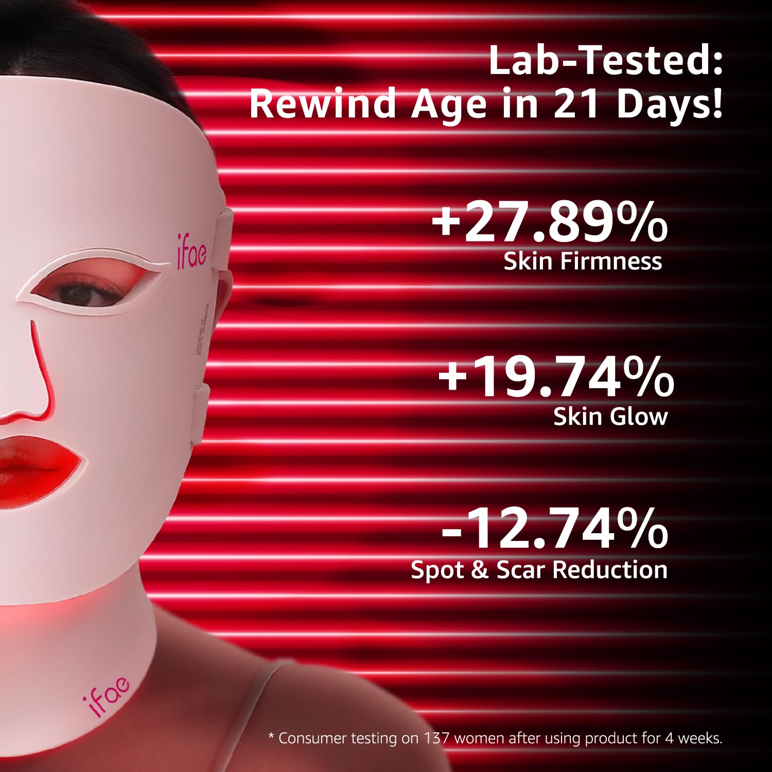 Aesthifae mask shows seven colors and NIR mode for versatile treatments.