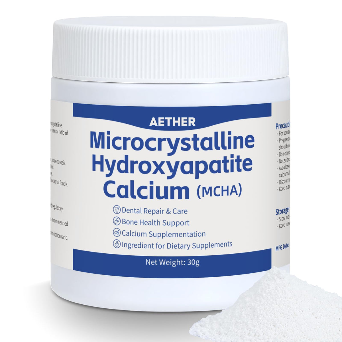 Aether MCHA powder with non-nano structure for stable formulation control.
