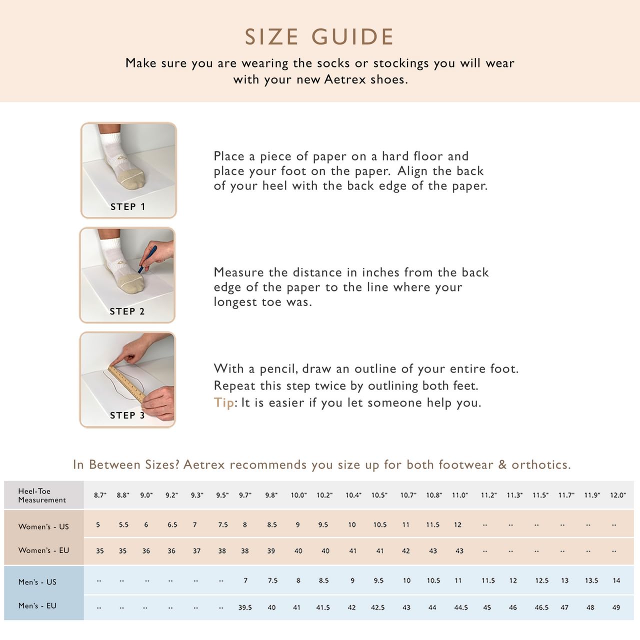 Aetrex L2200 wearer places insoles into a sneaker for daily comfort.