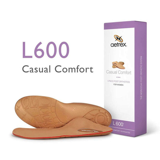 Aetrex L600 cupped-heel design stabilizes the foot's back.
