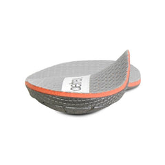 Aetrex orthotics worn in running shoes provide comfort during long days.