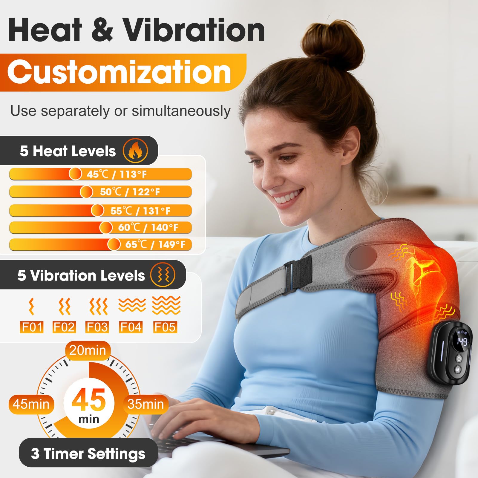 AFDEAL five heating levels for customizable warmth and comfort.