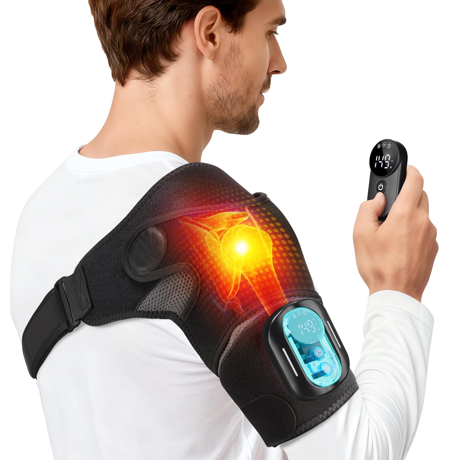 AFDEAL black soft fabric shoulder wrap for comfortable wear.