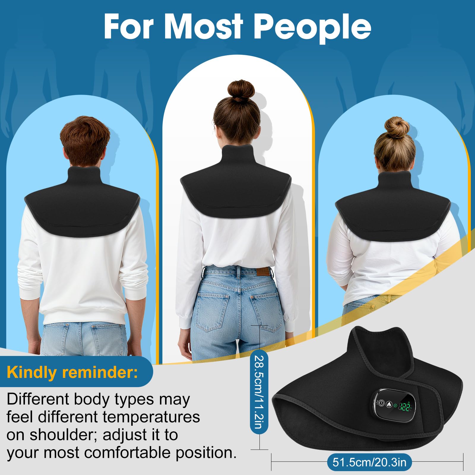 AFDEAL cordless neck and shoulders heating pad durable stain-resistant fabric
