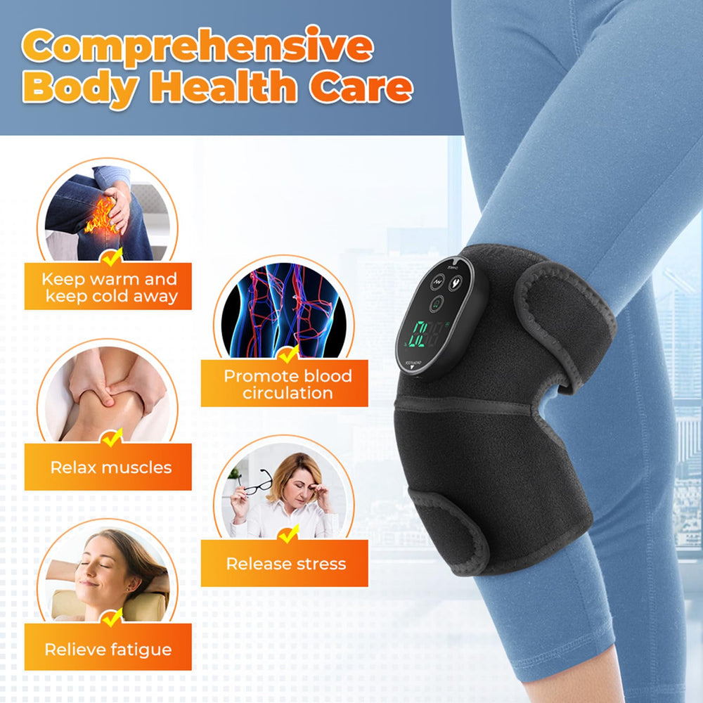AFDEAL knee heating pad vibration modes enabling targeted relaxation.